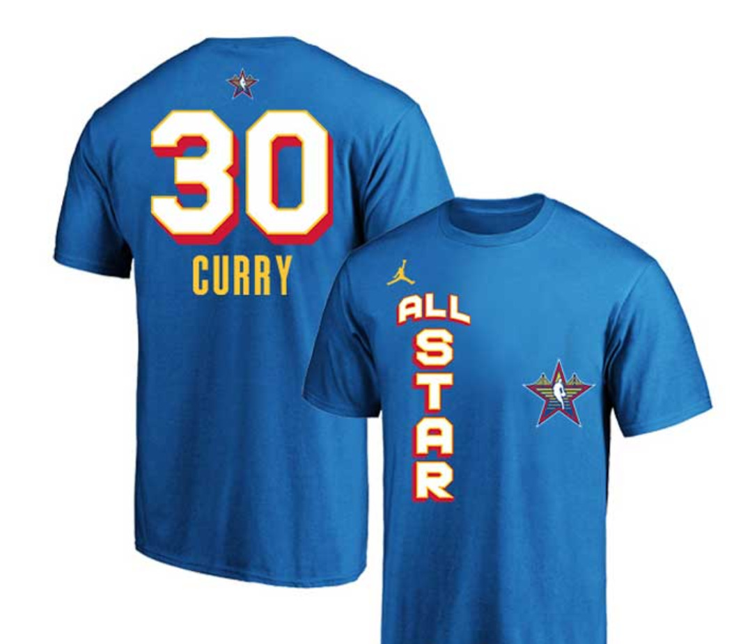 Men 2025 NBA all Star 30 Curry blue T Shirt